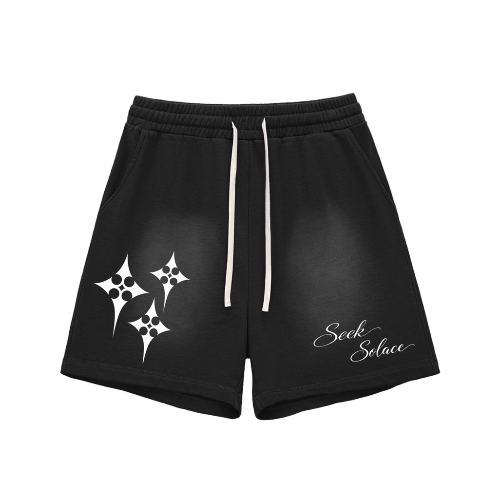 Sun Faded Cotton Shorts